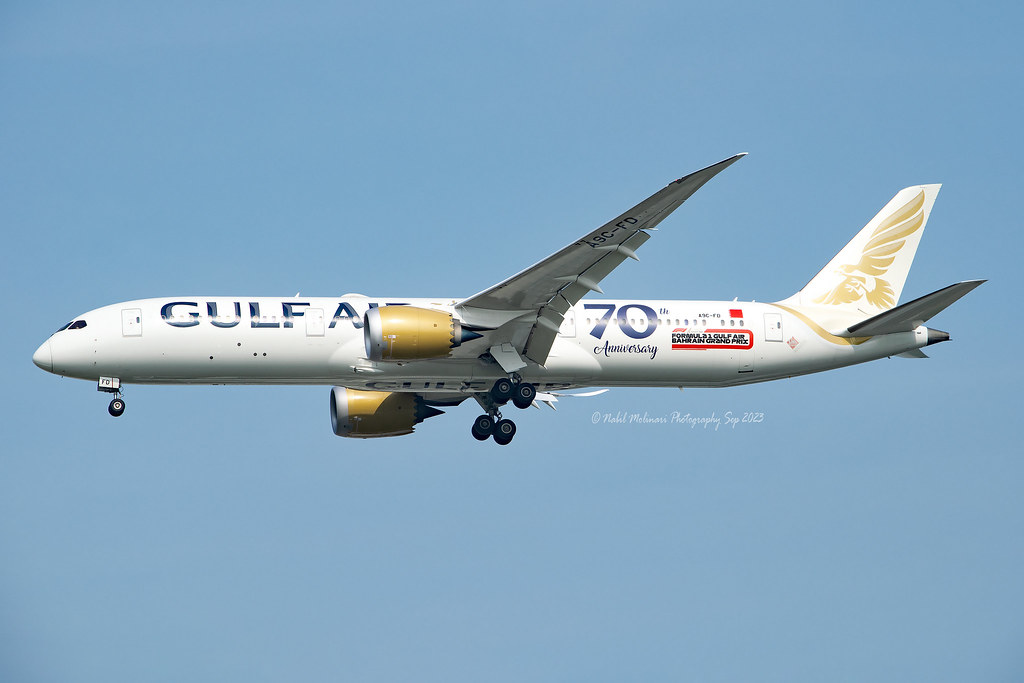 Gulf Air A9C-FD Boeing 787-9 Dreamliner cn/39983-762 @ VTBS / BKK 25-09-2023