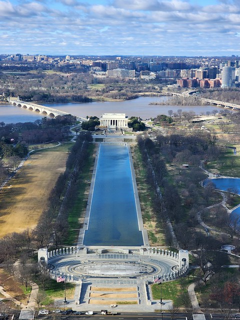 WWII and Lincoln Memorial from Washington Monument