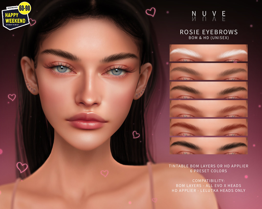 Rosie Eyebrows – Evo X compatible heads/Lelutka Evo X HD