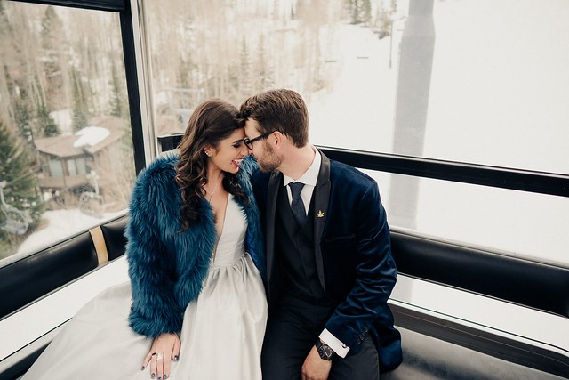 Sony A7iii Wedding Photography | Couple Taking Gondola to the Top of Vail