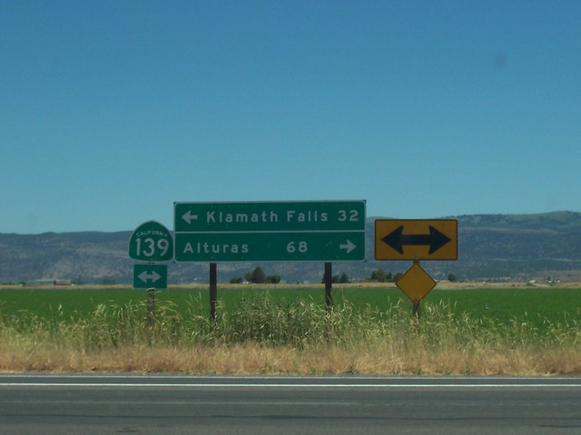 Intersection of County Road 111 and Highway CA 139 near Tulelake, CA - July 12, 2010
