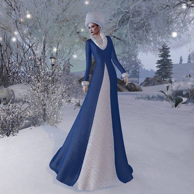 Elsa Mesh Gown Coat & FurHat with HUD texture change - Fashion Dream