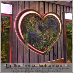 Heart Green Wall Panel Aged Wood