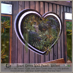 Heart Green Wall Panel Walnut