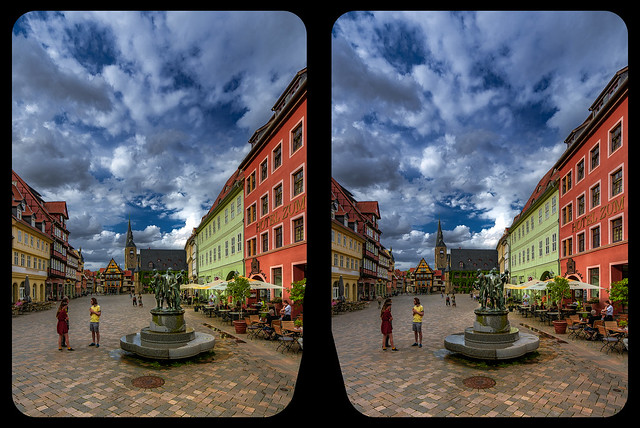 Market Square of Quedlinburg 3-D / CrossView / Stereoscopy