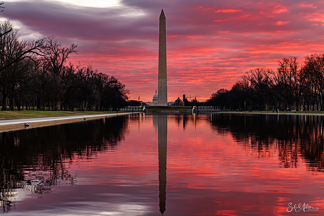 Red Sky at Morning: Washington Monument Glory!