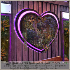 Heart Green Wall Panel Painted Steel