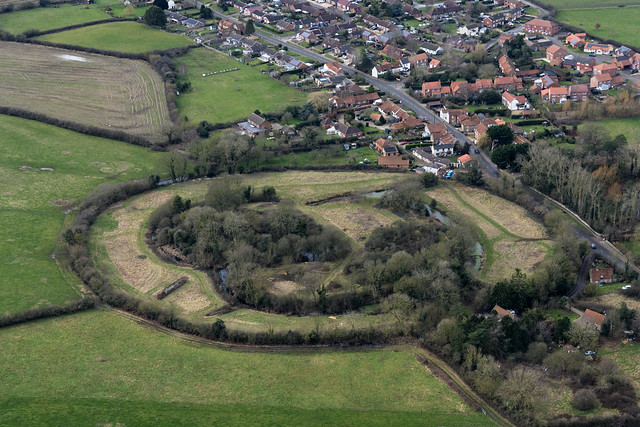 Mileham Castle aerial image - Norfolk