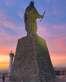 Virgen Maria Reina del Valle statue on top Cerro de la Memoria