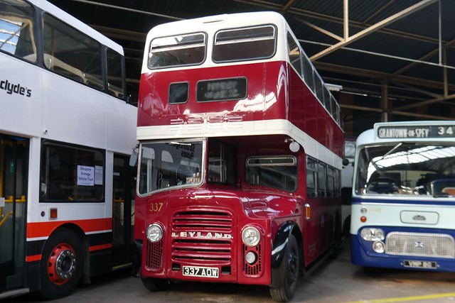 Preserved City of Southampton Leyland PD2A Park Royal 337AOW 337 on show at the Glasgow Vintage Vehicle Trust Open Day on 14 October 2023.