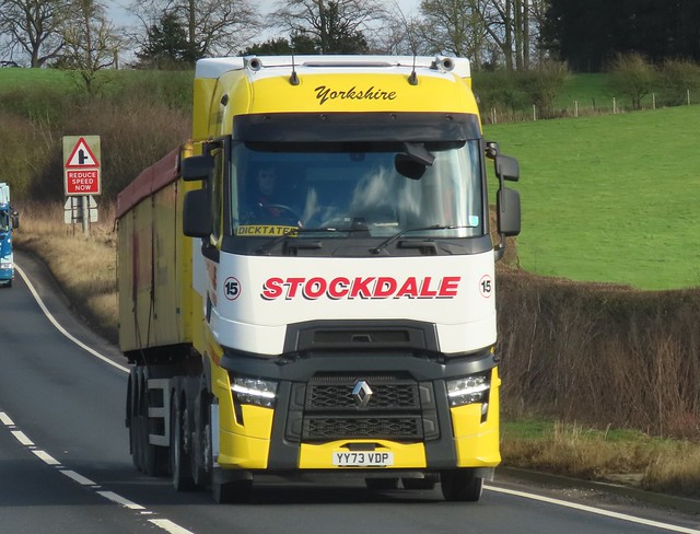 Stockdale Potatoe Transport, Renault T520 High (YY73VDP) On The A64 Malton, North Yorkshire 30/1/24