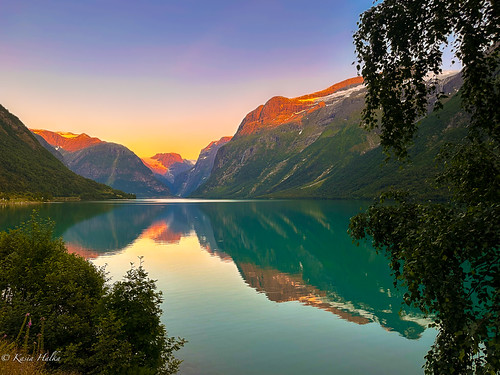 Lake Lovatnet at sunset, Norway-7198 by kasiahalka, Lake Lovatnet at sunset, Norway2023 jostedalsbreenglacier lakelovatnet nordfjord nordfjorden norway