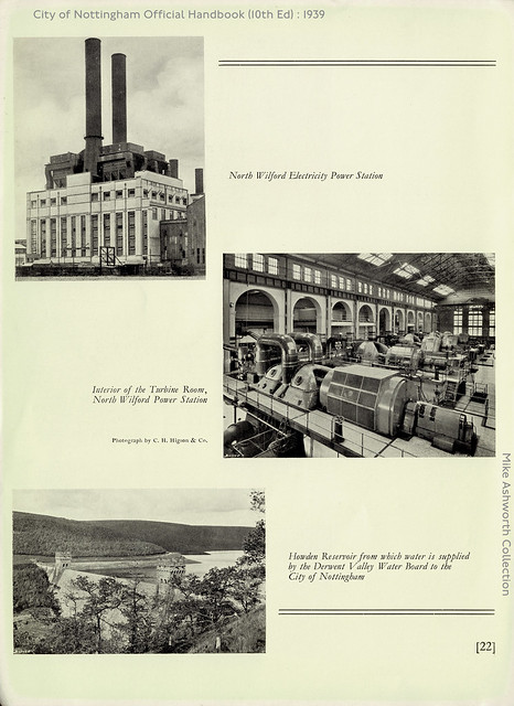 Nottingham Official Guide : Nottingham Corporation : 10th edition : E. J. Burrow & Co. Ltd. : 1939 : North Wilford Electricity Power Station