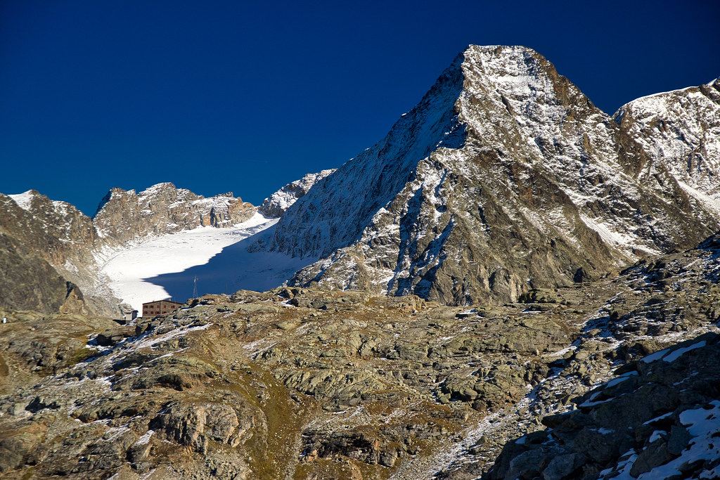 Piz Tschierva (3549 m) and Fuorcla Surlej (2755 m)