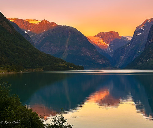 Lake Lovatnet at sunset, Norway-7205 by kasiahalka, Lake Lovatnet at sunset, Norway2023 jostedalsbreenglacier lakelovatnet nordfjord nordfjorden norway