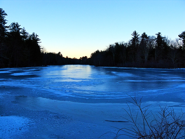 Frozen Exeter River_Sunset