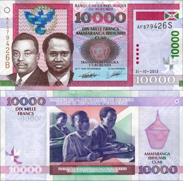 Burundi p49b-10000 Francs-2013