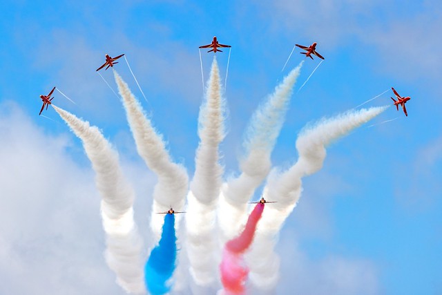 Red Arrows Over the Flight Line.