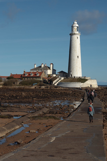 St Mary's Lighthouse Whitley Bay, at low tide