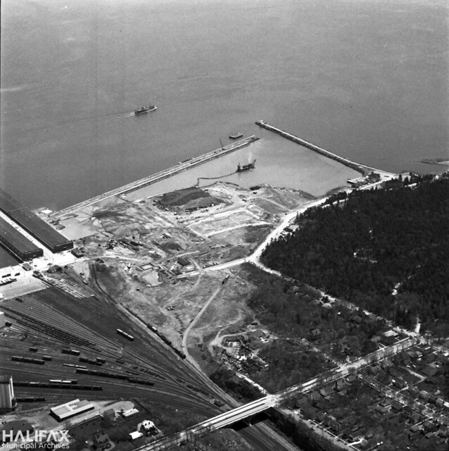 Halifax Container Terminal construction, aerial photograph