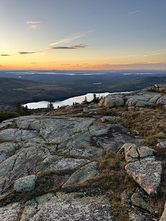 overlooking eagle pond at sunset