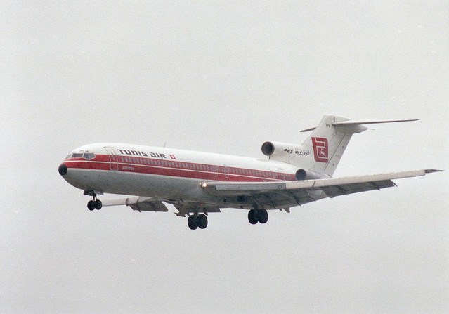 TS-JHV Tunis Air Boeing 727 landing runway 09L at London Heathrow