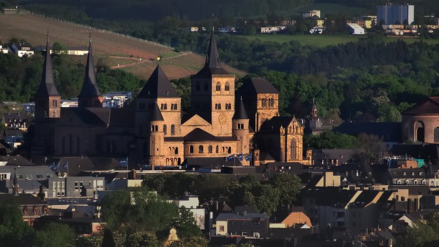 Dom St Peter and Liebfrauenkirche at sunset - Trier, Rhineland-Palatinate, Germany..
