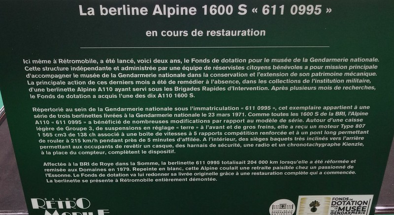 Alpine 110 1600S ( restauration coque ) Gendarmerie Nationale Française 53512098243_10110bed52_c