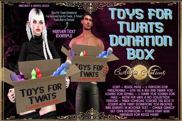 Goddess Creations-Toys For Twats Donation Box Holdable