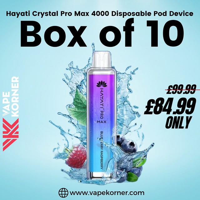 Hayati Crystal Pro Max 4000 Disposable Pod Device - Box of 10