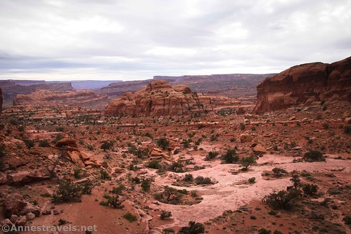 Views toward the Poison Spider Trails from Gold Bar Arch (Jeep Arch), Moab, Utah
