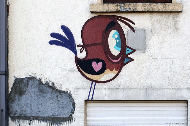 'Little Bird',  (Bué the Warrior) Street Art Ghent, Belgium