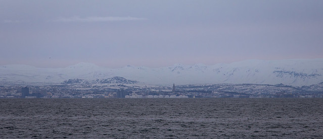 Reykjavik von Akranes aus gesehen