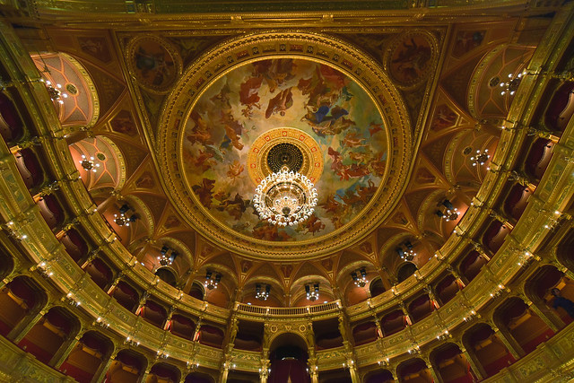 Ceiling of Hungarian State Opera House, Budapest, Hungary, August 2023 419