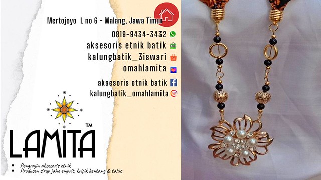 kalung batik murah, etnik Indonesia, kalung fashion, batik, perhiasan etnik, batik necklace, bross kebaya, kalung panjang