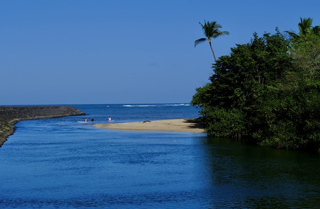 Paddleboarders Talk Story at Mouth of 'Anahulu River