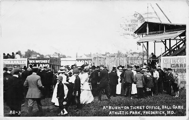 Ticket Office, Ball Game, Athletic Park, Frederick, Maryland, Postcard, 1910