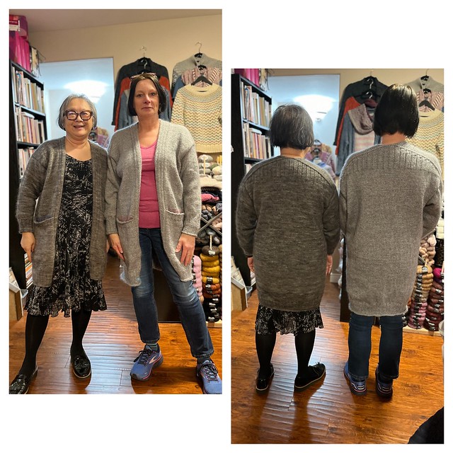 Here are Sue and I in our Growing cardigans!