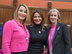 Former State Rep and House Republican Leader Themis Klarides stopped by the see her sister State Rep. Nicole Klarides-Ditria, and Rep. Rachel Chaleski on the opening day of the 2024 legislative session.