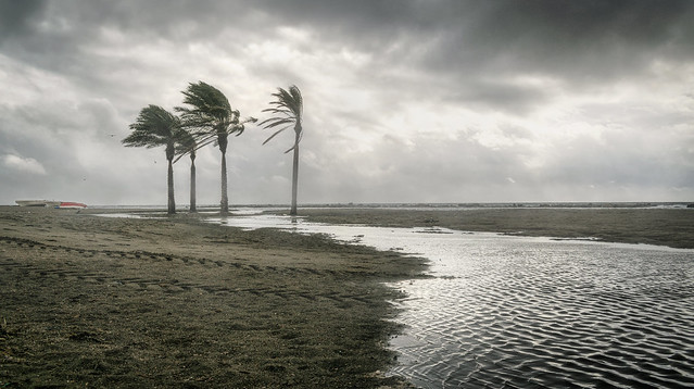 Stormy day on the beach of Almeria, Spain
