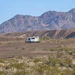 Lance trailer at boondocking site at Cibola NWR AZ-02 1-15-24                                