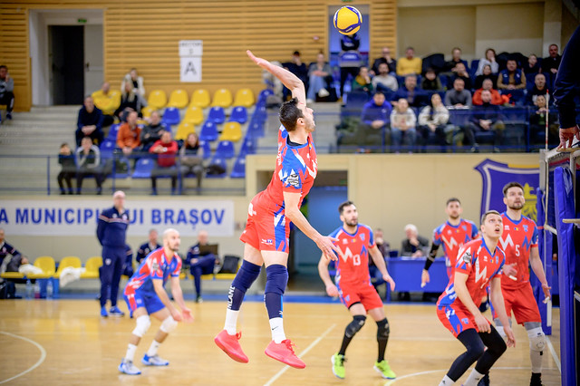 Brasov, Romania, 28.01.2024 Men Volleyball - Corona Brasov vs Steaua Bucuresti (3 - 1) Div A1 Round 2 Season 2023-2024