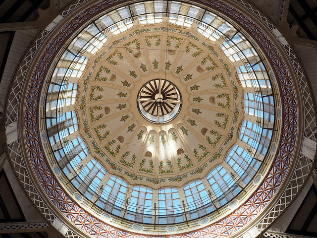 The dome at the central market of Valencia