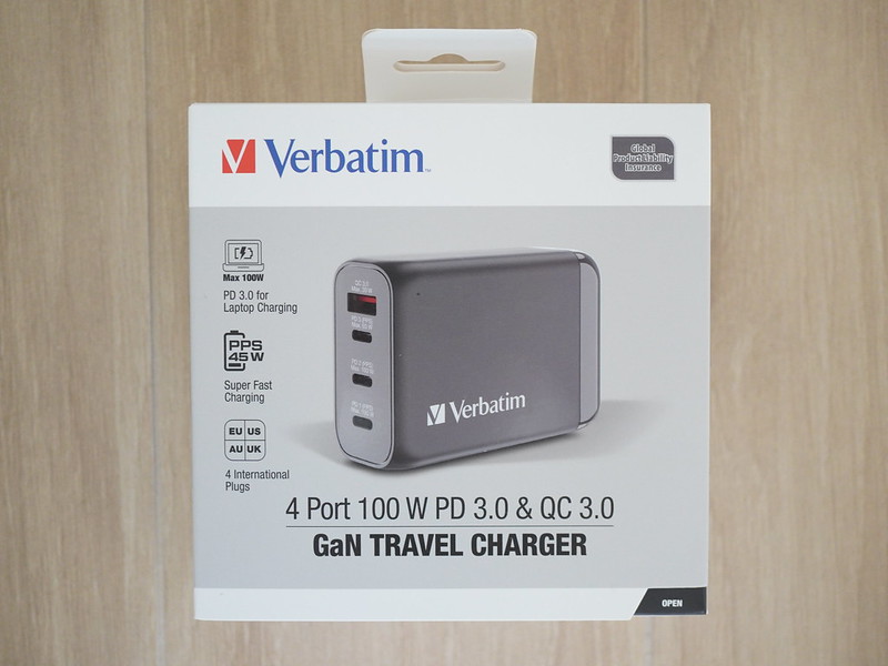 Verbatim 4-Port 100W PD Travel Charger - Box Front