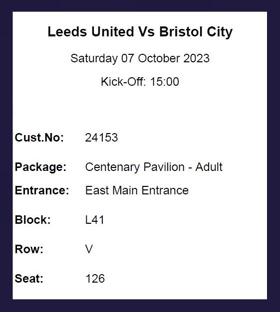 Leeds United v Bristol City @ Elland Road, Leeds 7/10/2023