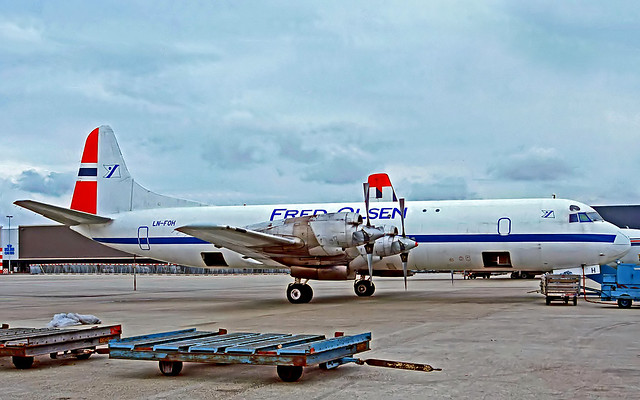 LN-FOH   Lockheed L-188AF Electra [1145] (Fred Olsen Airtransport) Amsterdam-Schiphol~PH 30/08/1996