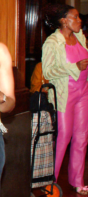 DSCF9522t Brenda Fassie RIP Memorial Commemoration at the South African High Commission UK London. With SA Kansani in Pink Leather Outfit and Burberry Shopping Trolley