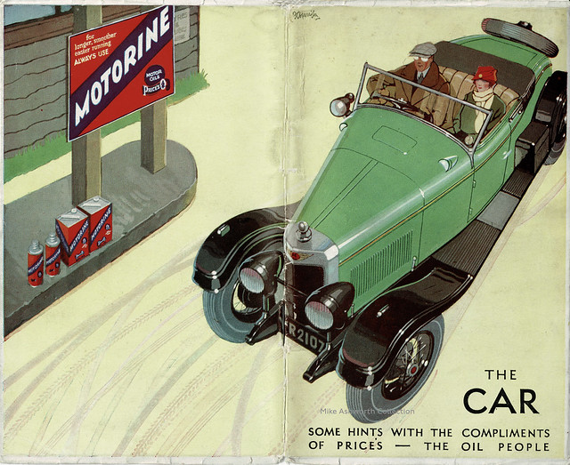 The Car : some hints with the compliments of Price's - the Oil People : advertising booklet issued by Price's Patent Candle Company Limited  : London : nd [c.1925] : cover artwork by F. C. Harrison