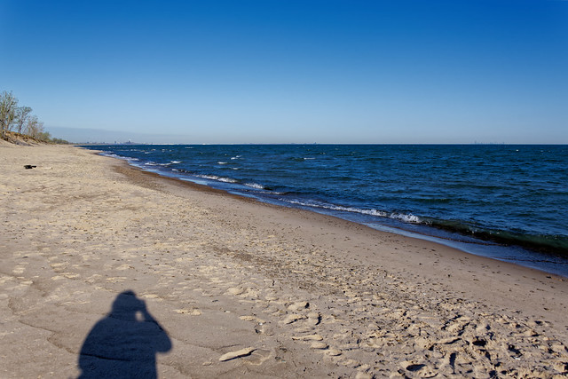 A Shadow Cast As I Capture an Image Along the Shores of Lake Michigan (Indiana Dunes National Park)