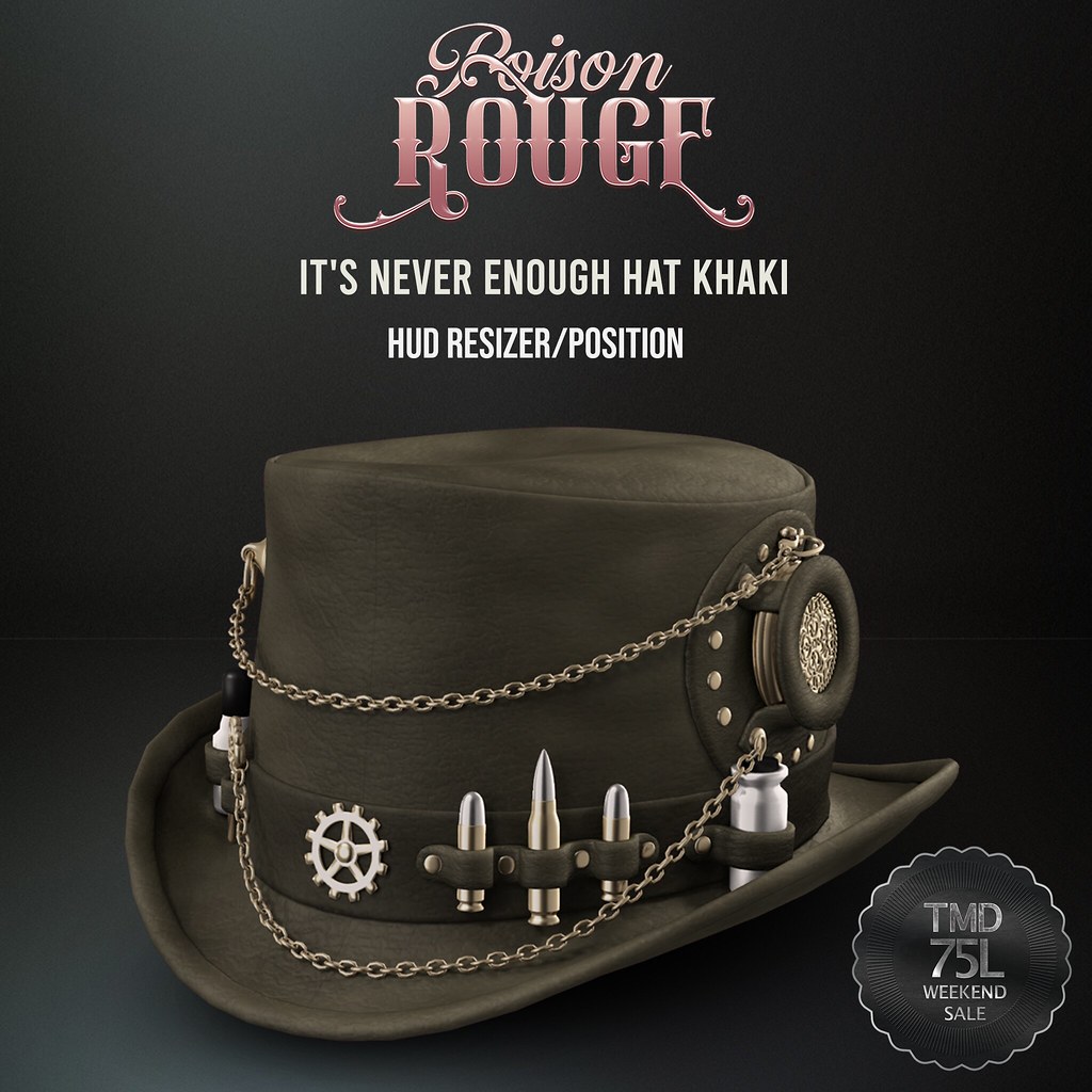 POISON ROUGE It's Never Enough Hat Khaki Unisex [TMD WEEKEND 75L$]